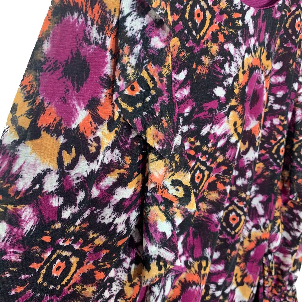 KOHLS ✨ NWOT Ruched Patterned Top - Picture 3 of 4